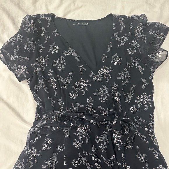 Abercrombie Navy Floral Wrap Dress - Picture 2 of 2